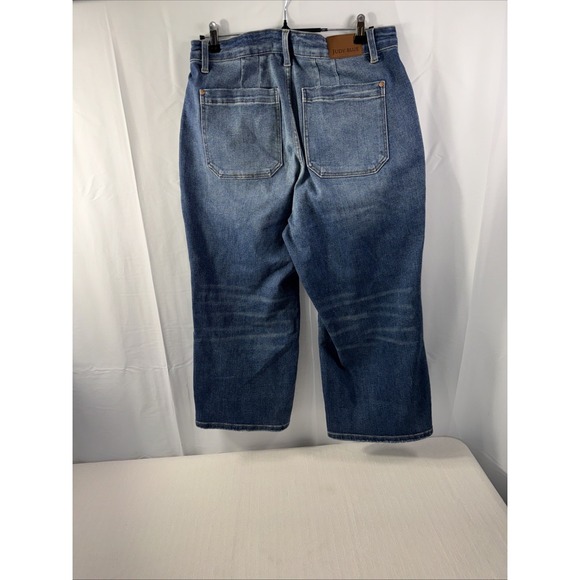 Judy Blue High Waist, Utility Pockets, Crop Wide Leg Jeans Sz 14 W - Picture 7 of 8